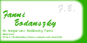 fanni bodanszky business card